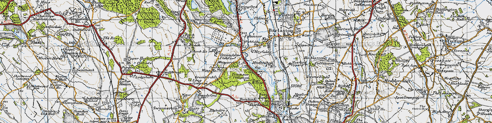 Old map of Tittensor Chase in 1946
