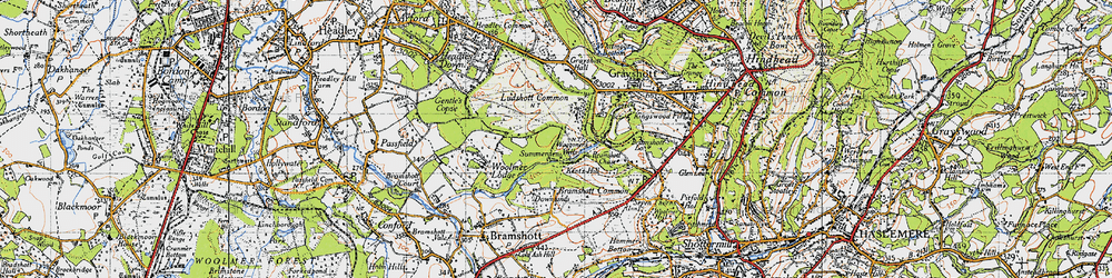 Old map of Waggoners Wells in 1940