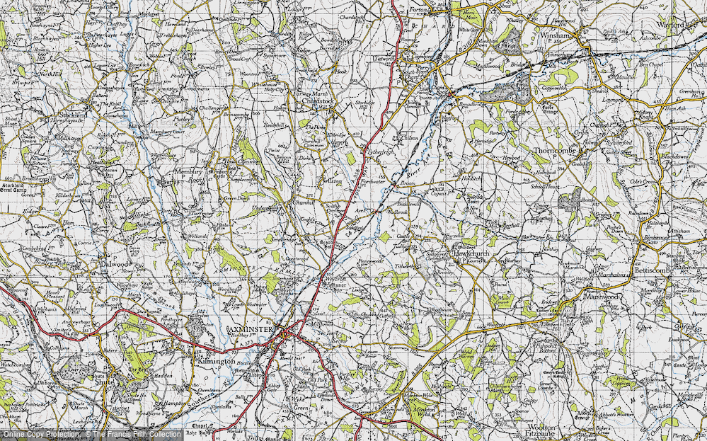 Old Map of Waggs Plot, 1945 in 1945