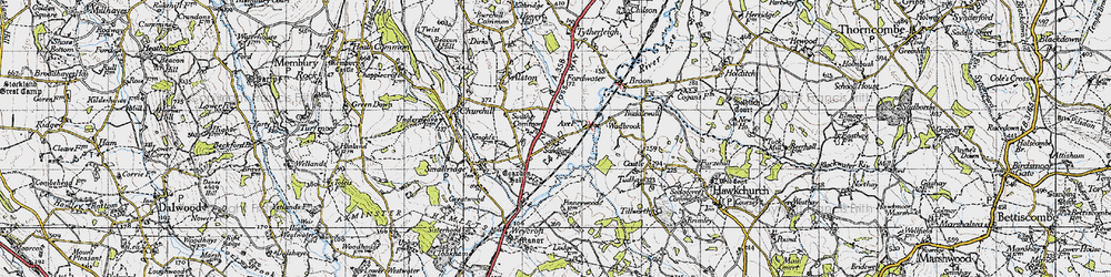 Old map of Waggs Plot in 1945