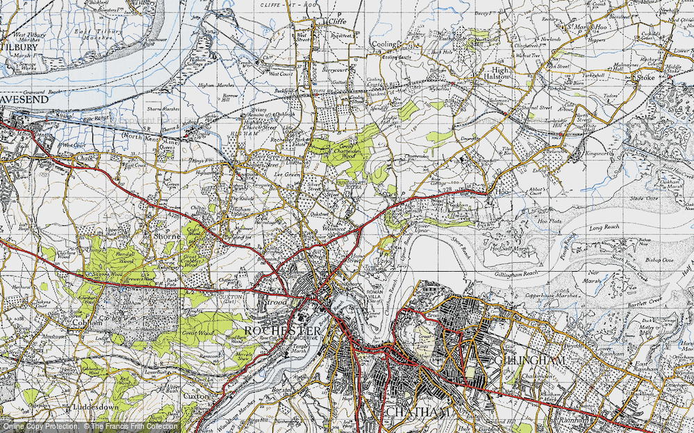 Old Map of Wainscott, 1946 in 1946