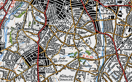 Old map of Wake Green in 1947