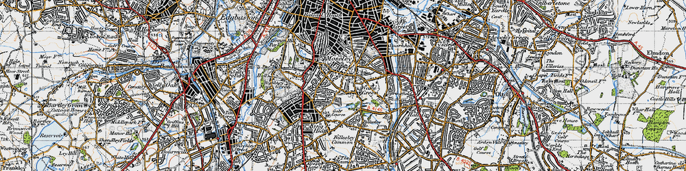Old map of Wake Green in 1947