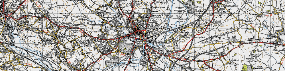 Old map of Wakefield in 1947