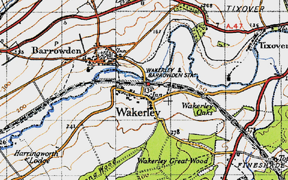 Old map of Wakerley in 1946