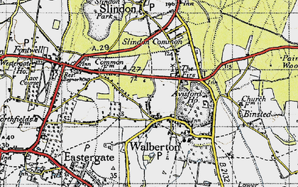 Old map of Walberton in 1940