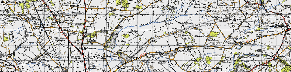 Old map of Walby in 1947