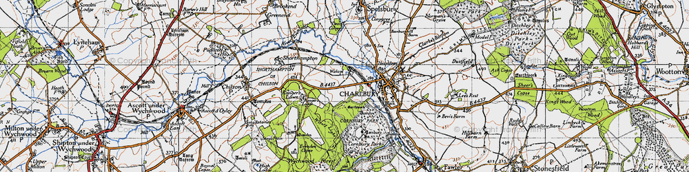 Old map of Wychwood Forest in 1946