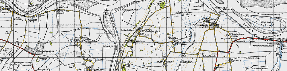 Old map of Walcot in 1947