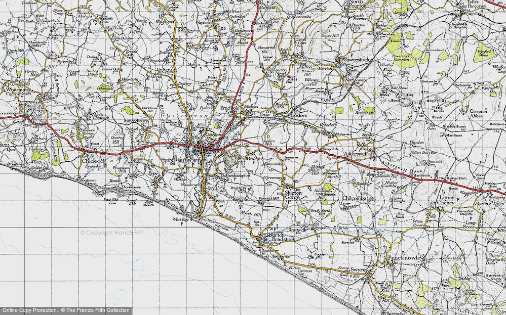 Old Map of Walditch, 1945 in 1945