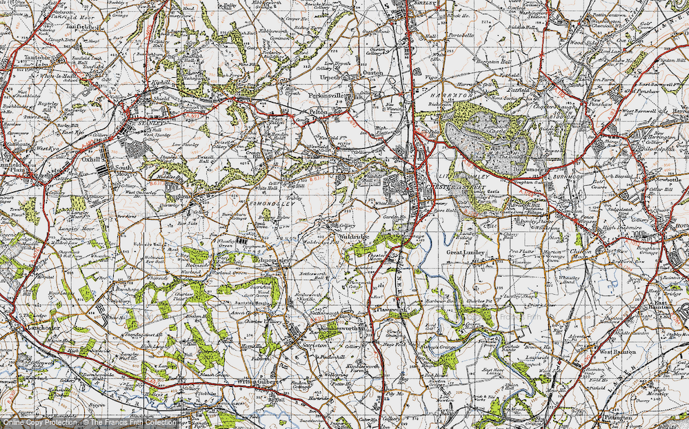 Old Map of Waldridge, 1947 in 1947