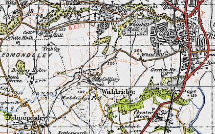 Old map of Waldridge in 1947