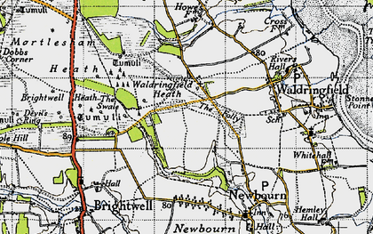 Old map of Waldringfield Heath in 1946