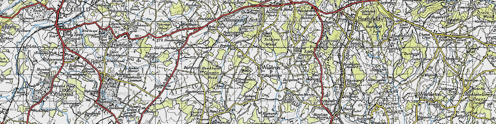 Old map of Waldron in 1940