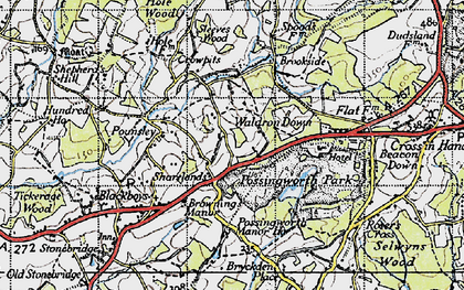 Old map of Waldron Down in 1940