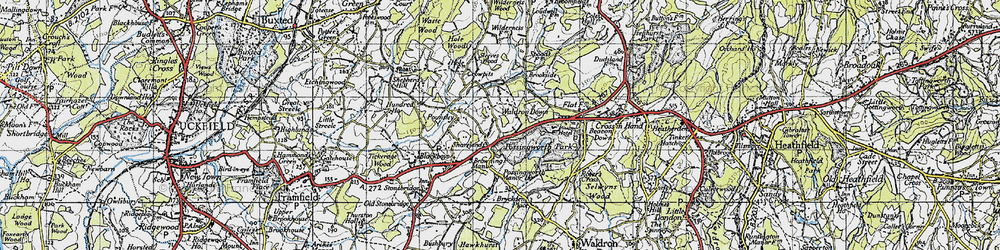 Old map of Waldron Down in 1940