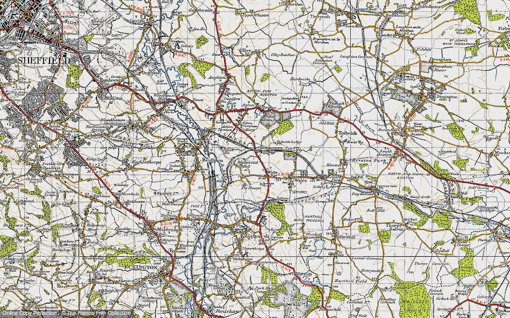 Old Map of Wales Bar, 1947 in 1947
