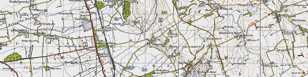 Old map of Walesby in 1946