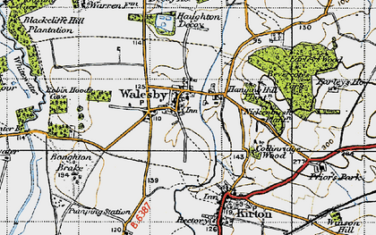 Old map of Walesby in 1947
