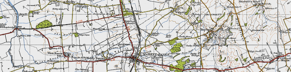 Old map of Willingham Forest in 1946