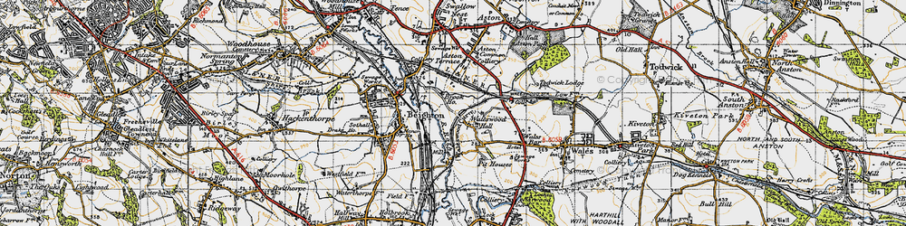 Old map of Waleswood in 1947