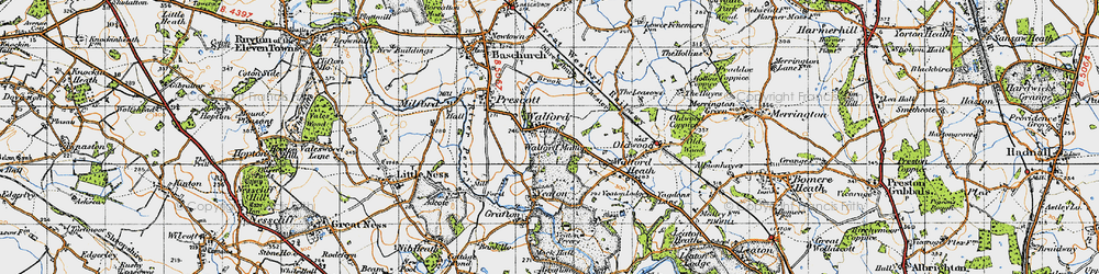 Old map of Walford in 1947