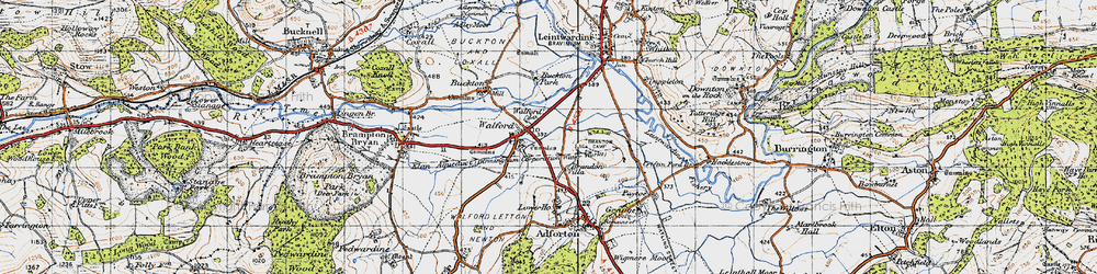 Old map of Brandon Villa in 1947