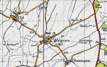 Old map of Walgrave in 1946
