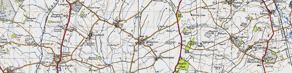 Old map of Walgrave in 1946