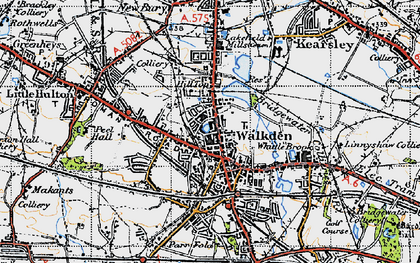 Old map of Walkden in 1947