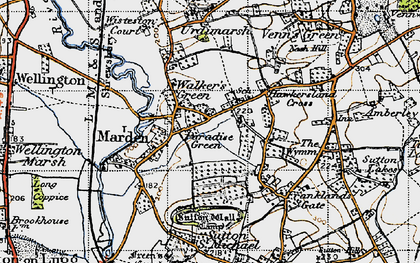 Old map of Walker's Green in 1947