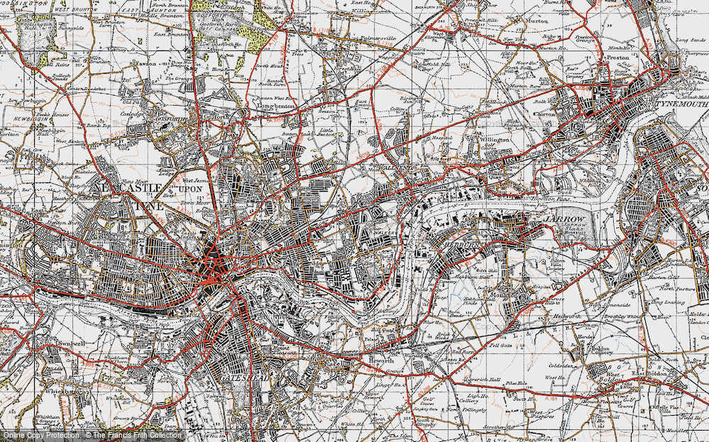Old Map of Walkergate, 1947 in 1947