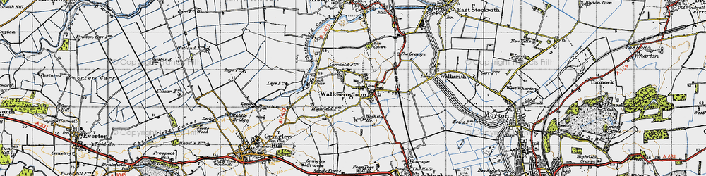 Old map of Walkeringham in 1947