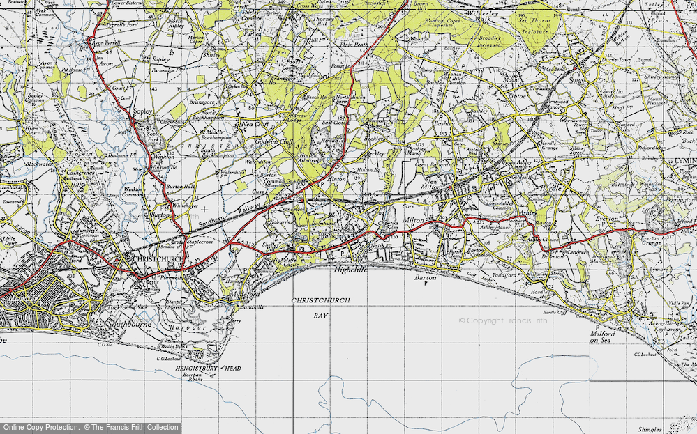Old Map of Walkford, 1940 in 1940