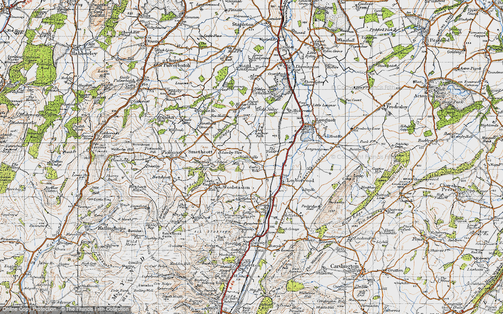 Old Map of Walkmills, 1947 in 1947
