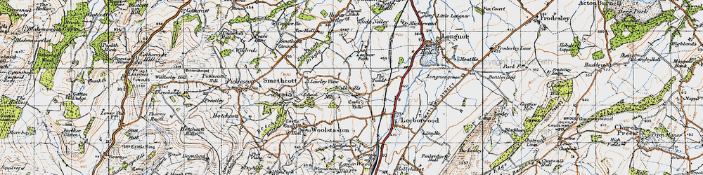 Old map of Walkmills in 1947