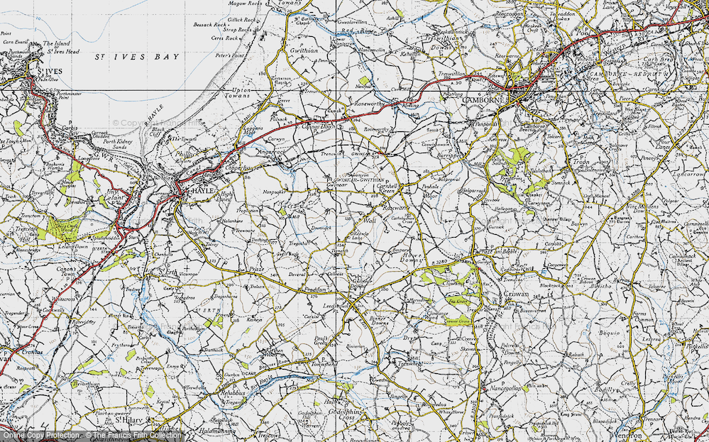 Old Map of Wall, 1946 in 1946