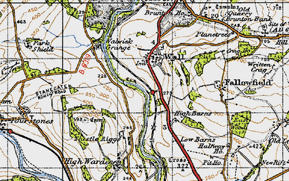 Old map of Wall in 1947