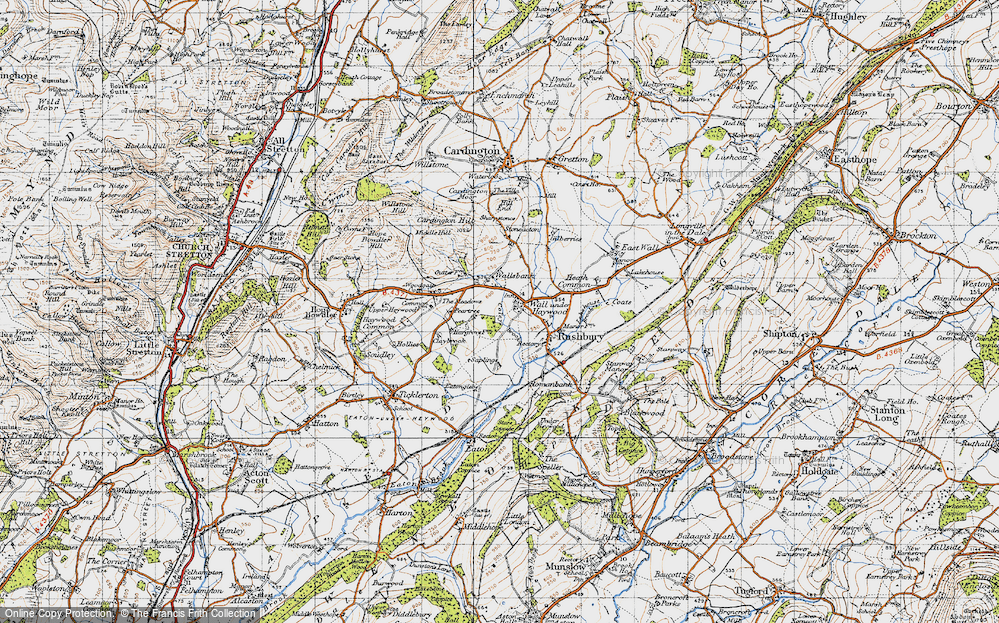 Old Map of Historic Map covering Heath Common in 1947