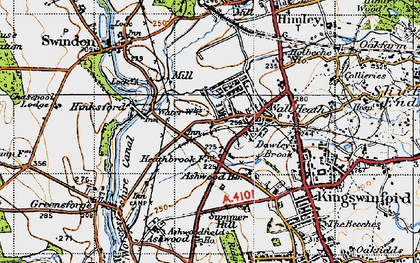 Old map of Wall Heath in 1946