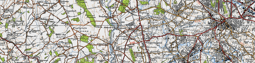 Old map of Wall Heath in 1946
