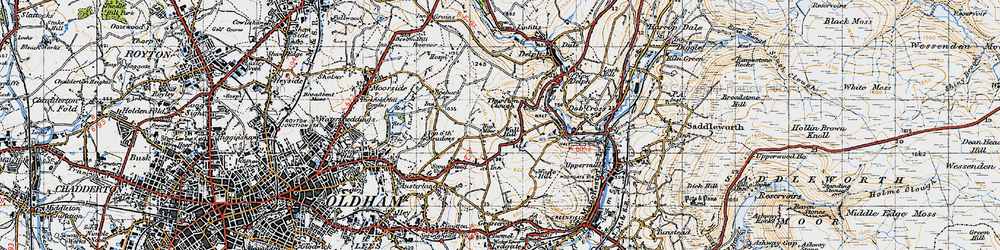 Old map of Wall Hill in 1947