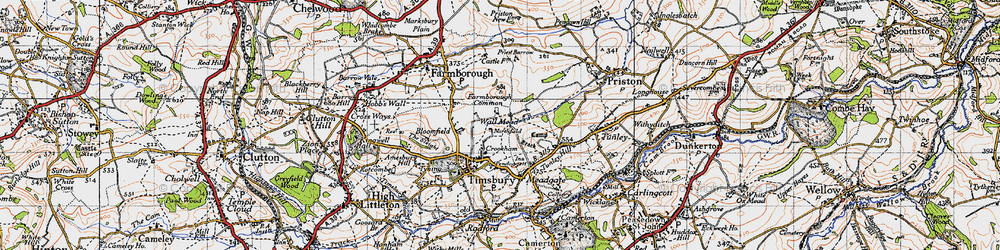 Old map of Wall Mead in 1946