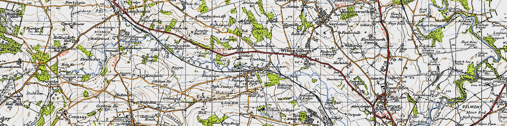 Old map of Wall Nook in 1947