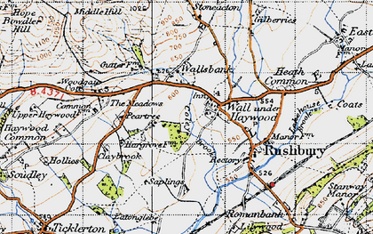 Old map of Wall under Heywood in 1947