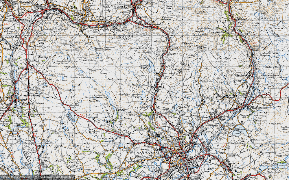 Old Map of Historic Map covering Spring Mill Resr in 1947