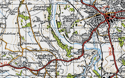 Old map of Staffordshire Moorlands Walks in 1947