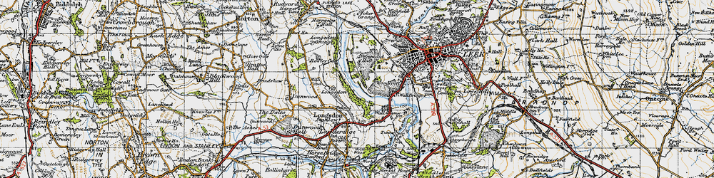 Old map of Staffordshire Moorlands Walks in 1947