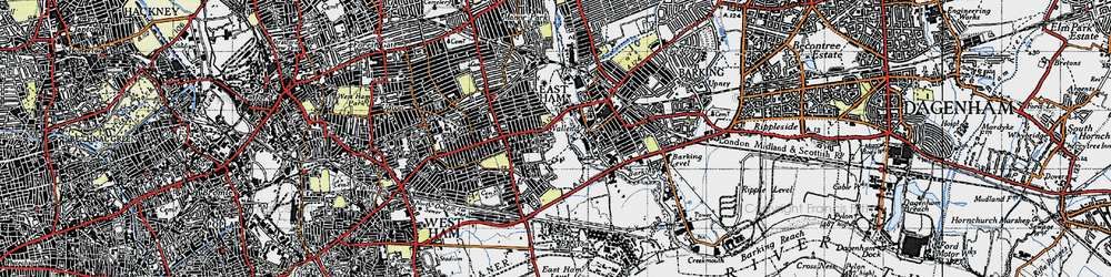 Old map of Wallend in 1946