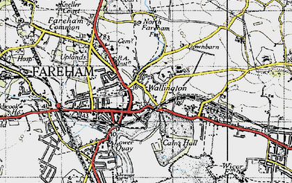 Old map of Wallington in 1945